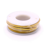 Matte Round Aluminum Wire, with Spool, Gold, 12 Gauge, 2mm, 5.8m/roll(AW-G001-M-2mm-14)
