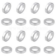 30Pcs 304 Stainless Steel Beads, Ring, Stainless Steel Color, 10x2mm, Hole: 6.5mm(STAS-UN0025-40)