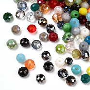 Normal Glass Beads, Faceted Abacus, Mixed Style, Mixed Color, 3~3.5x2.5~3mm, Hole: 0.8mm, 50g/bag(GLAA-T029-13)