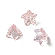 Transparent Acrylic Bead Caps, Lily Flower, Pink, 16x12mm, Hole: 1.2mm, 825pcs/500g(OACR-H016-05H)