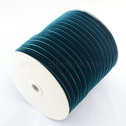 1/4 inch Single Face Velvet Ribbon, Teal, 1/4 inch(6.5mm), about 200yards/roll(182.88m/roll)(OCOR-R019-6.5mm-065)