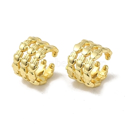 Hand Shaped Brass Cuff Earrings for Women, Real 18K Gold Plated, 12.5x9mm(EJEW-C097-05G-03)