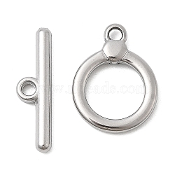 304 Stainless Steel Toggle Clasps, Stainless Steel Color, 21x6x2.5mm, Hole: 2mm(STAS-Z179-01P)
