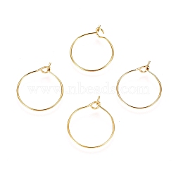 Ion Plating(IP) 316L Surgical Stainless Steel Hoop Earring Findings, Wine Glass Charms Findings, Golden, 21 Gauge, 16x0.7mm(X-STAS-D164-04G)