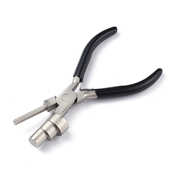 Iron Wire Looping Pliers, Concave and Round Nose, with Non-Slip Comfort Grip Handle, for Loops and Jump Rings, Black, 17x5.6x2.2cm