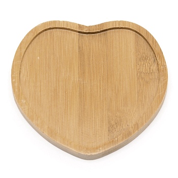 Wooden Mosaic Coaster Base Bottom Embryo, DIY Mosaic Cup Mat Material Accessories, Heart, Sandy Brown, 100x105x10mm, Inner Diameter: 92x94mm