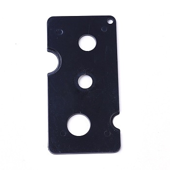 Plastic Bottle Openers, For Roller Ball Essential Oil Bottle, Rectangle, Black, 80.5x40.5x2.5mm, Hole: 8~11.5mm