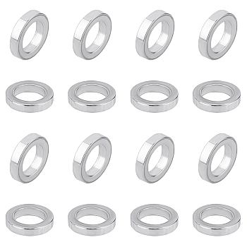 30Pcs 304 Stainless Steel Beads, Ring, Stainless Steel Color, 10x2mm, Hole: 6.5mm