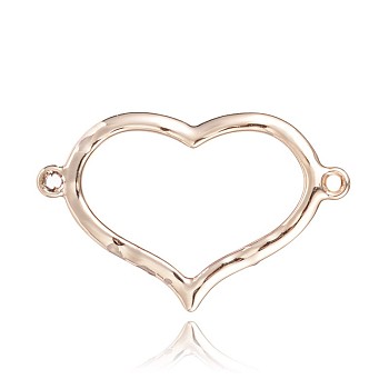 Heart Alloy Links connectors, Light Gold, 21x34x2mm, Hole: 1mm