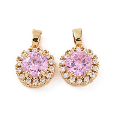 Brass Micro Pave Cubic Zirconia Charms(KK-E068-VC423)-2