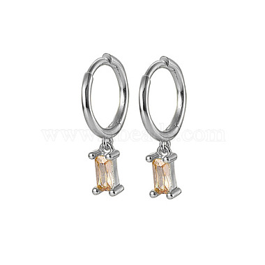 PeachPuff Rectangle Sterling Silver Earrings