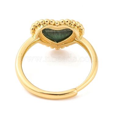 Heart Natural Malachite Adjustable Rings(RJEW-Q817-05G-03)-3