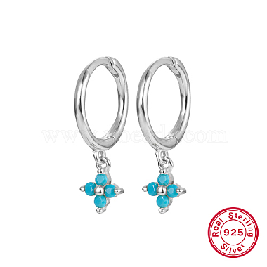 Pale Turquoise Star Sterling Silver Earrings
