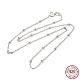 Rhodium Plated 925 Sterling Silver Satellite Chain Necklaces(STER-NH0001-07A-P)-1