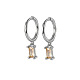 Platinum Rhodium Plated 925 Sterling Silver Dangle Hoop Earrings for Women(SY2365-14)-1