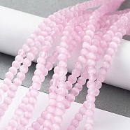 Cat Eye Beads Strands, Round, Pearl Pink, 4mm, Hole: 0.7mm, about 100~105pcs/strand, 14.37~14.69 inch(36.5~37.3cm)(CE-F022-4mm-02)