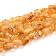 Natural Citrine Beads Strands, Nuggets, Tumbled Stone, 8~11x7.5~9x4.5~7mm, Hole: 0.8mm, about 42pcs/strand, 15.94''(40.5cm)(G-G018-04)