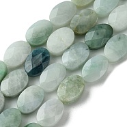 Natural Myanmar Jadeite Beads Strands, Faceted, Flat Oval, 12x8~8.5x5~5.5mm, Hole: 0.8mm, about 33pcs/strand, 15.94''(40.5cm)(G-A092-E01-01)
