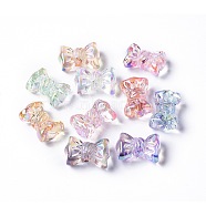 Transparemt Acrylic Beads, Bowknot, Mixed Color, 16x24x11mm, Hole: 2.1mm(X1-TACR-K004-11)