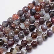 Round Natural Botswana Agate Bead Strands, 8mm, Hole: 1mm, about 48pcs/strand, 15.5 inch(G-I166-02-8mm)