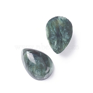Natural Seraphinite Cabochons, Teardrop, 14~15x10x5~5.5mm(G-E557-09A)