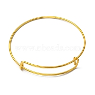 Adjustable Iron Expandable Bangle Making, Cadmium Free & Lead Free, Golden, 2-1/2 inch(65mm)(BJEW-YW0001-06G)