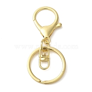 Alloy Keychain Clasp Findings, with Iron Rings, Golden, 68mm(KEYC-D050-03G)