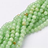 Natural Flower Jade Beads Strands, Dyed, Round, 6mm(GSR6mmC193)