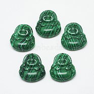 Synthetic Malachite Pendants, Maitreya, 26~27x24~26x8~9mm, Hole: 1mm(G-T122-15B-16)