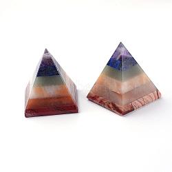 Natural & Synthetic Mixed Stone Display Decorations, Pyramid, 49x43x43mm(G-Q481-63)