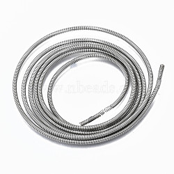 Steel French Bullion Wire, Gimp Wire for Jewelry Making, Long-Lasting Plated, Platinum, 106cm, 12 Gauge(2mm)(TWIR-N003-004P)