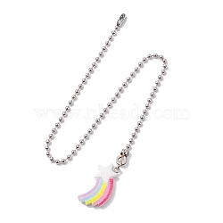 Resin Ceiling Fan Pull Chain Extenders, with Iron Ball Chains, Star, 342mm, Pendant: 31.5x18.5x4.5mm(FIND-JF00128-02)