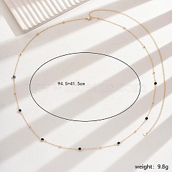 Elegant Summer Iron Rhinestone Waist Chains, Golden, Jet, 945mm(SQ9859-1)