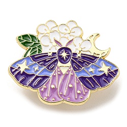 Enamel Pins, Golden Alloy Brooch, Butterfly, 26x33x1.5mm(JEWB-Q031-01G-01)