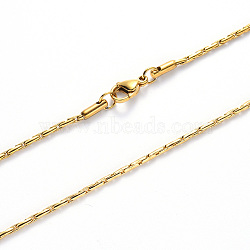 Vacuum Plating 304 Stainless Steel Coreana Chain Necklace, with Lobster Claw Clasp, Golden, 19.68 inch(50cm)x0.6mm(NJEW-S420-005A-G)