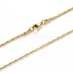 PVD Vacuum Plating 304 Stainless Steel Coreana Chain Necklace, with Lobster Claw Clasp, Real 18K Gold Plated, 19.68 inch(50cm)x0.6mm(NJEW-S420-005A-G)