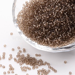 8/0 Grade A Round Glass Seed Beads, Transparent Colours, Coffee, 8/0, 3x2mm, Hole: 1mm, about 10000pcs/bag(SEED-Q006-3mm-F28)