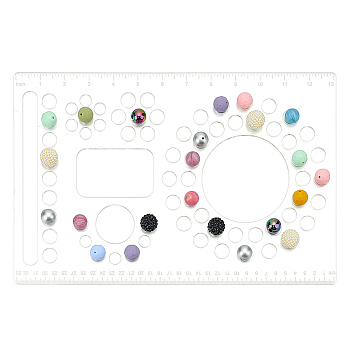 1Pc Acrylic Bead Design Boards, Clear, 33.5x22x0.3cm