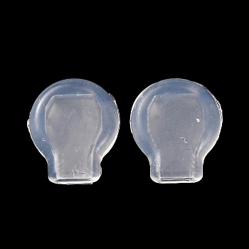 Comfort Silicone Clip on Earring Pads, Soft Anti-pain Pocket Style Cushions for Clip-on Earrings, Clear, 11x9.5x3mm, Hole: 4x1.5mm