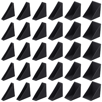 36pcs 6 Styles PP Triangle Corner Protector, Guards Cover Cushion, for Ceramic, Glass, Metal Sheet Transportation Protection, Black, 48~50x48~50x14~39mm, 6pcs/style