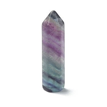 Natural Fluorite Pointed Beads, No Hole/Undrilled, Faceted, Bullet, 37~41x10mm