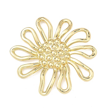 Alloy Pendants, Flower Charms, Golden, 44x44x3mm, Hole: 7.5~13x3~4.5mm