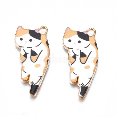 Light Gold Navajo White Cat Alloy Pendants