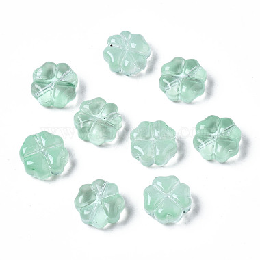 Aquamarine Clover Glass Beads