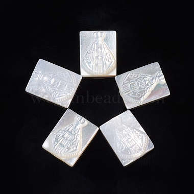 11mm White Rectangle White Shell Cabochons