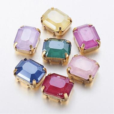 Mixed Color Rectangle Glass Rhinestone Connectors/Links