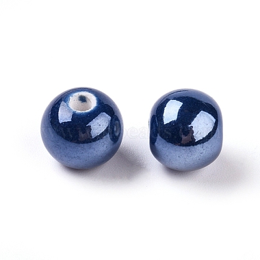 Perles rondes en porcelaine manuelles(X-PORC-S489-8mm-05)-2