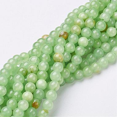 6mm LightGreen Round Flower Jade Beads