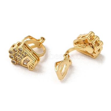 Rack Plating Real 18K Gold Plated Brass Crown Shape Clip-on Earrings(EJEW-B034-02G)-2