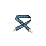 Flower Pattern Nylon Canvas Handbag Webbing Bag Straps, for Handbag or Shoulder Bag Replacement, Royal Blue, 75~145x3.8cm(PW-WG5C768-03)